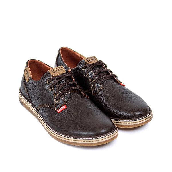 Чоловічі шкіряні туфлі Levis Stage1 — коричневі, спортивні, фото 1