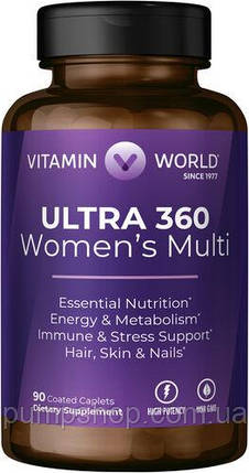 Вітаміни для жінок Vitamin World Ultra 360 Women's Multi 90 капс., фото 1