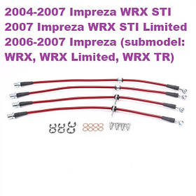 Армовані гальмівні шланги Subaru Impreza WRX STI 2004-2007