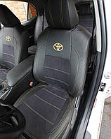 Авточехлы Toyota Fortuner 2005-2008 7 мест (Экокожа + Антара) Чехлы в салон Полный комплект