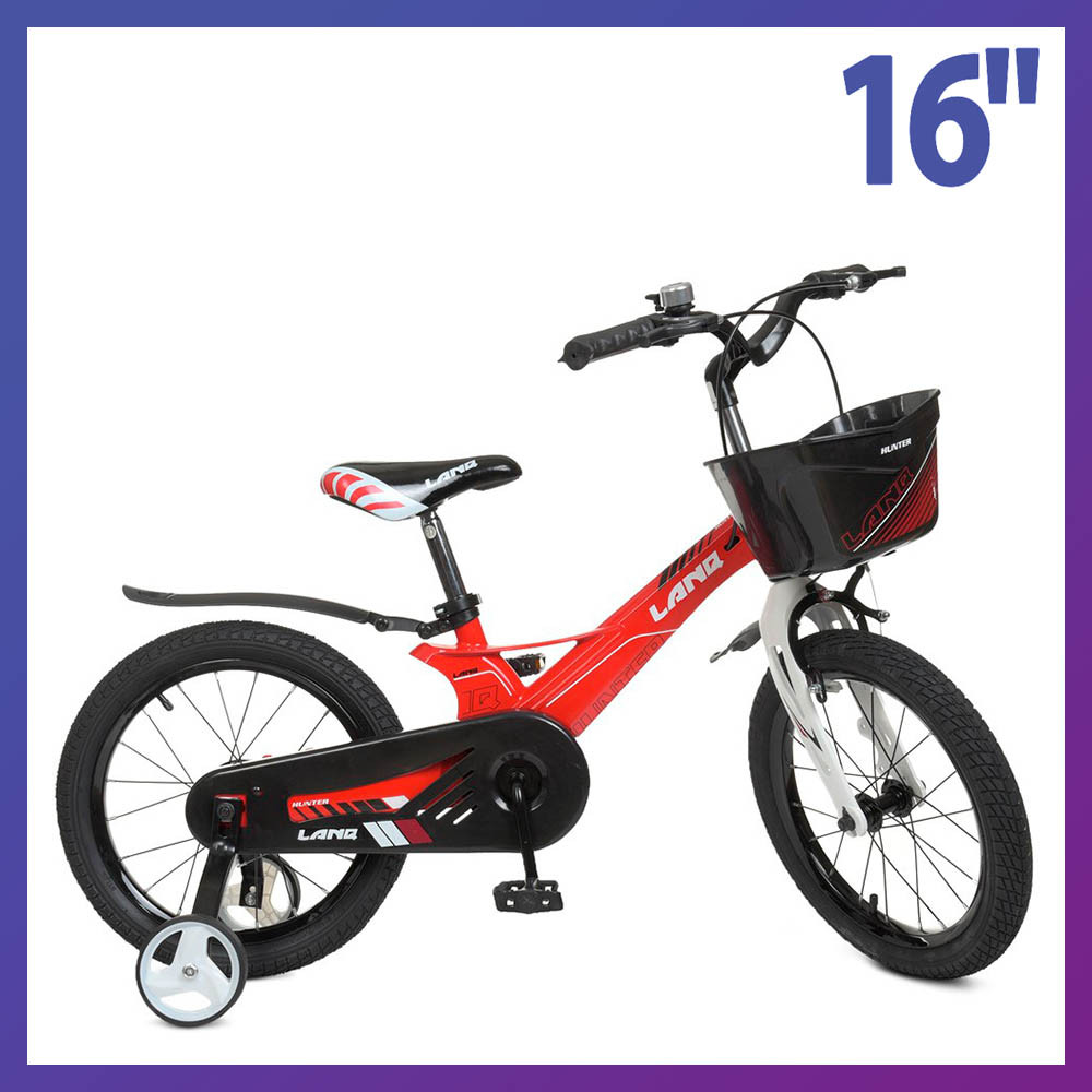 Велосипед дитячий двоколісний магнієва рама Profi WLN1650D-3N 16" зростання 100-120 см вік 4 до 7 років червоний