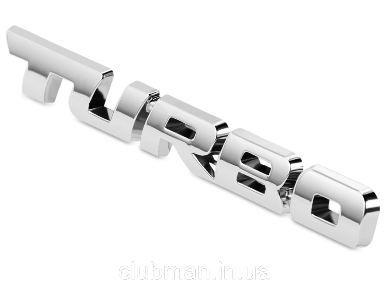 Емблема напис TURBO (Турбо) 130х19 mm (значок, наклейка, логотип) Хром