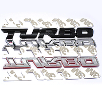 Емблема напис TURBO (Турбо) 130х19 mm (значок, наклейка, логотип) Хром, фото 5