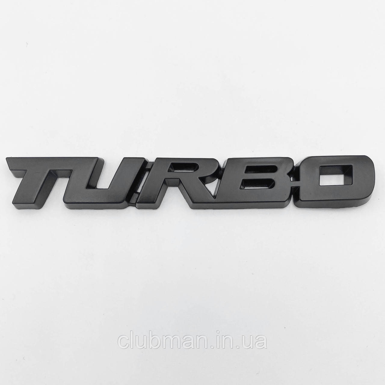 Емблема напис TURBO (Турбо)  130х19 mm (значок, наклейка, логотип) Чорний глянець