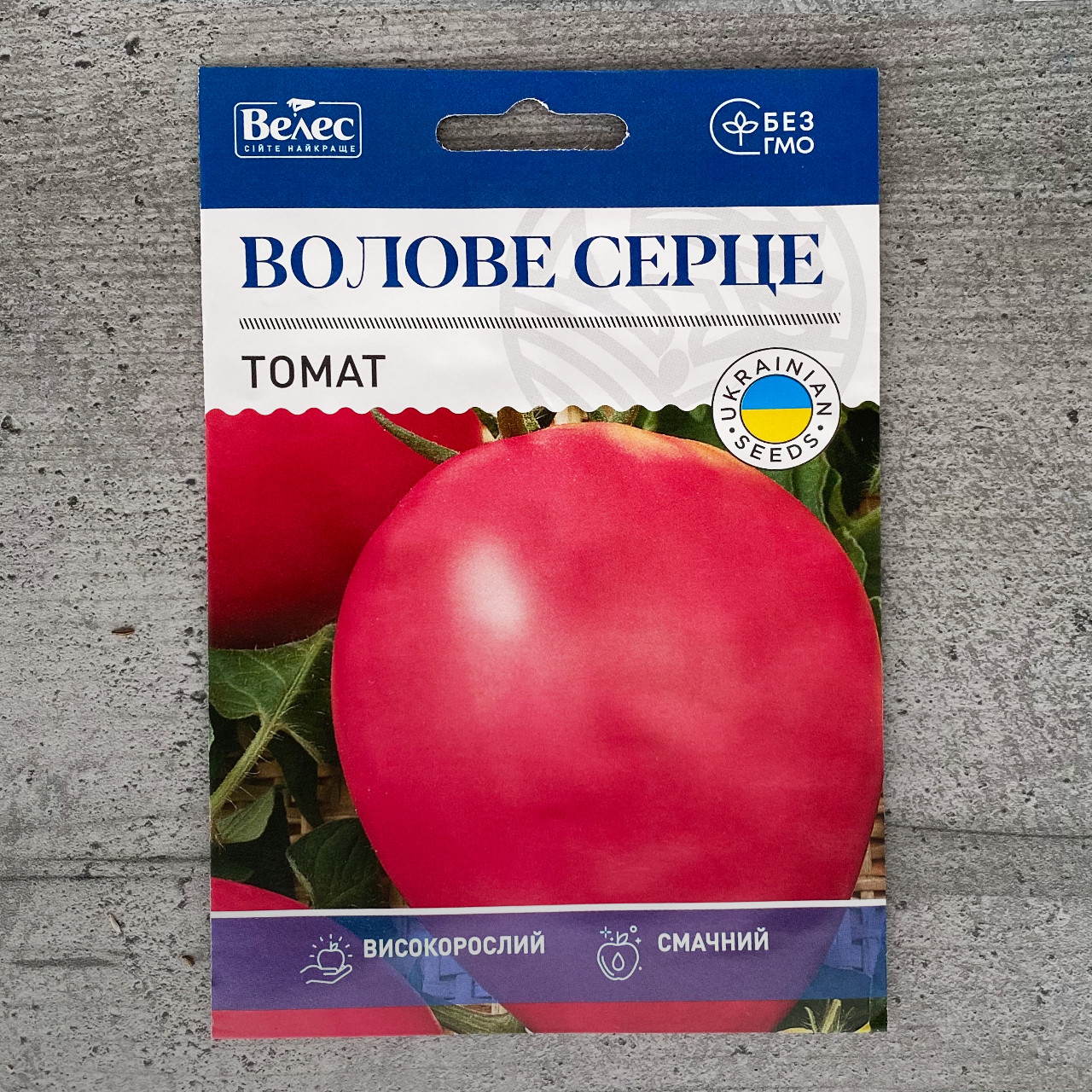 Томат Волове серце 1 г високорослий насіння пакетоване Велес