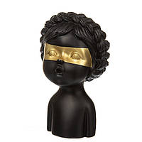 Інтер'єрна декоративна статуетка дівчинки "Moonshine" 23х15х15 см, чорний колір (кераміка)
