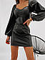 Чорне міні-сукні з еко-шкіри, фото 4