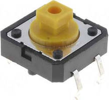Кнопка тактова TACT 12x12-7.3 мм 4pin SMD квадратний штовхач