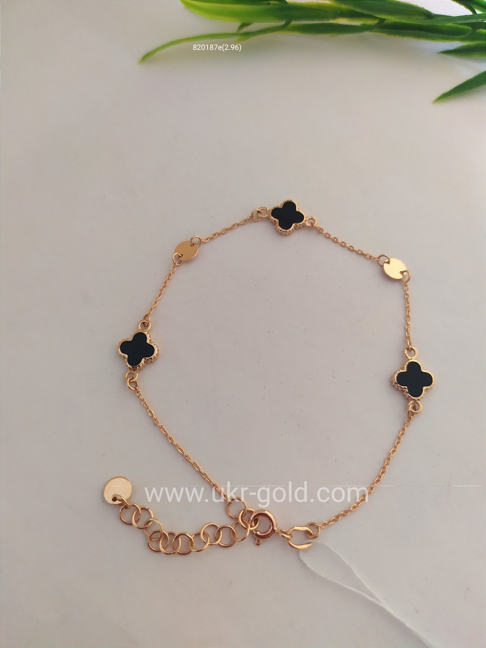Золотий браслет з емаллю браслет з червоного золота в стилі Ван Кліф 820187е