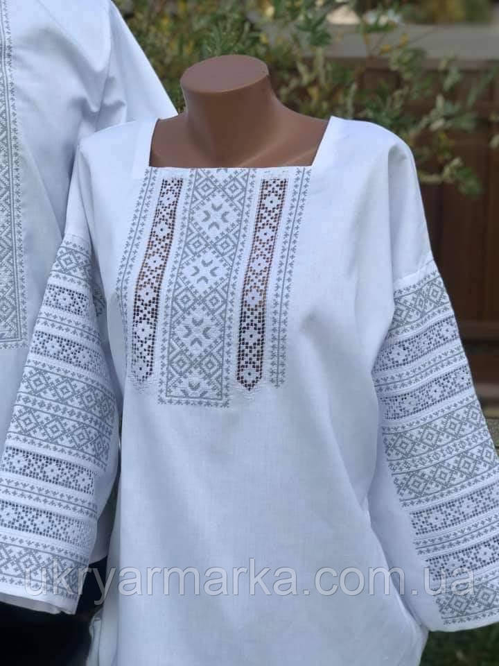 Блузка біла з вишивкою рішельє 2314