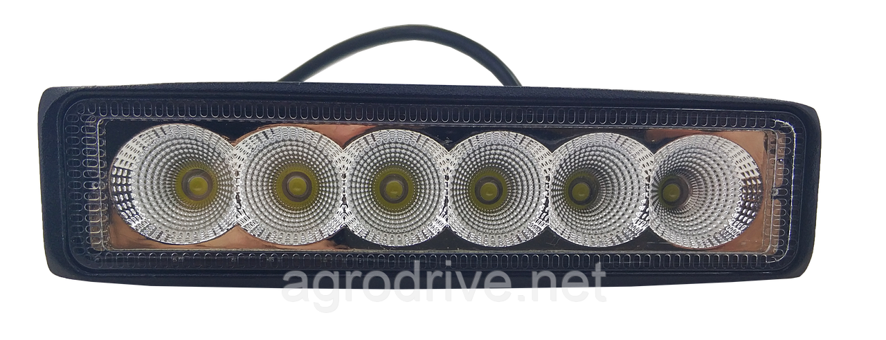 Фара LED прямокутна 18W (6 діодів)