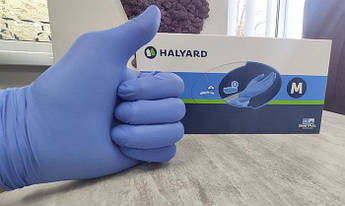 Перчатки нітрилові сині HALYARD 200 шт./уп. M