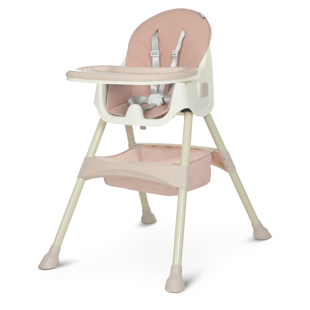 Стільчик для годування M 4136-2 Pink з ременями безпеки та столиком Рожевий