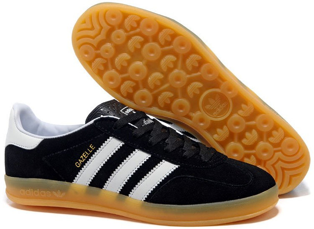 Мужские кроссовки Adidas Gazelle Black\White - фото 1 - id-p1561866472