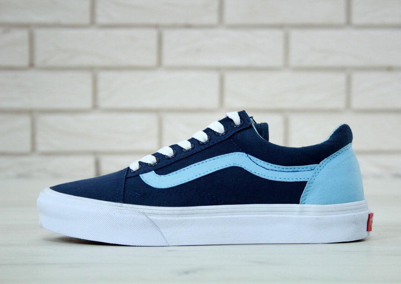 Кеды Vans Old Skool Blue (Ванс Олд Скул синего цвета весна/лето) мужские и женские размеры - фото 2 - id-p1561866483