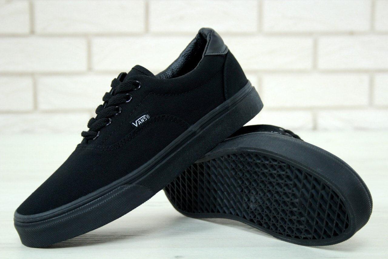 Женские кеды Vans ERA 59 Triple Black (Кеды Ванс Эра черные текстильные вена/лето) - фото 4 - id-p1561866489