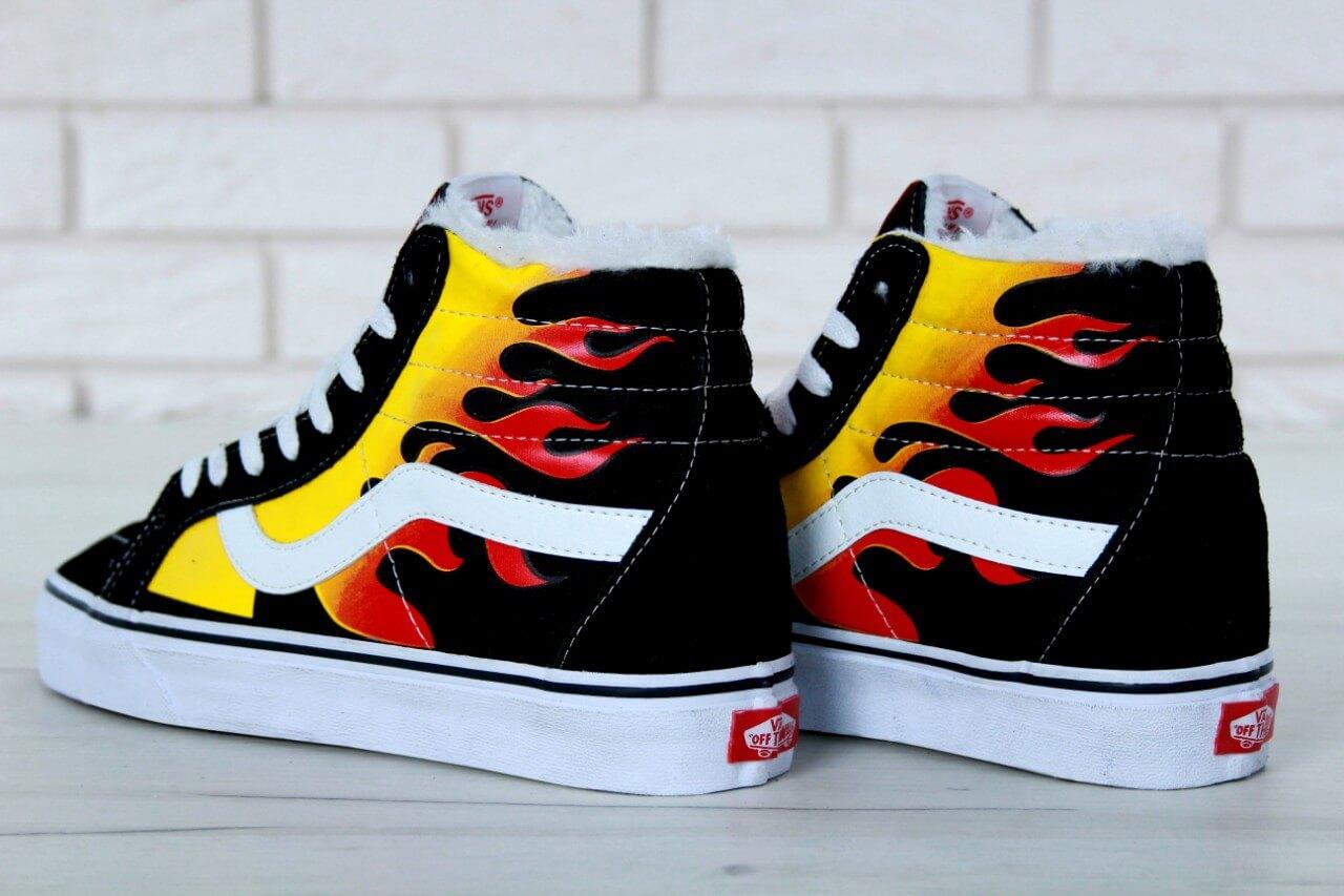 Мужские кеды на меху Vans SK-8 Fire - фото 5 - id-p1561866491