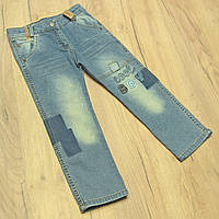 110 4-5 лет потертые зауженные узкие прямые модные детские джинсы для на мальчика мальчику мальчиков 3777 СН