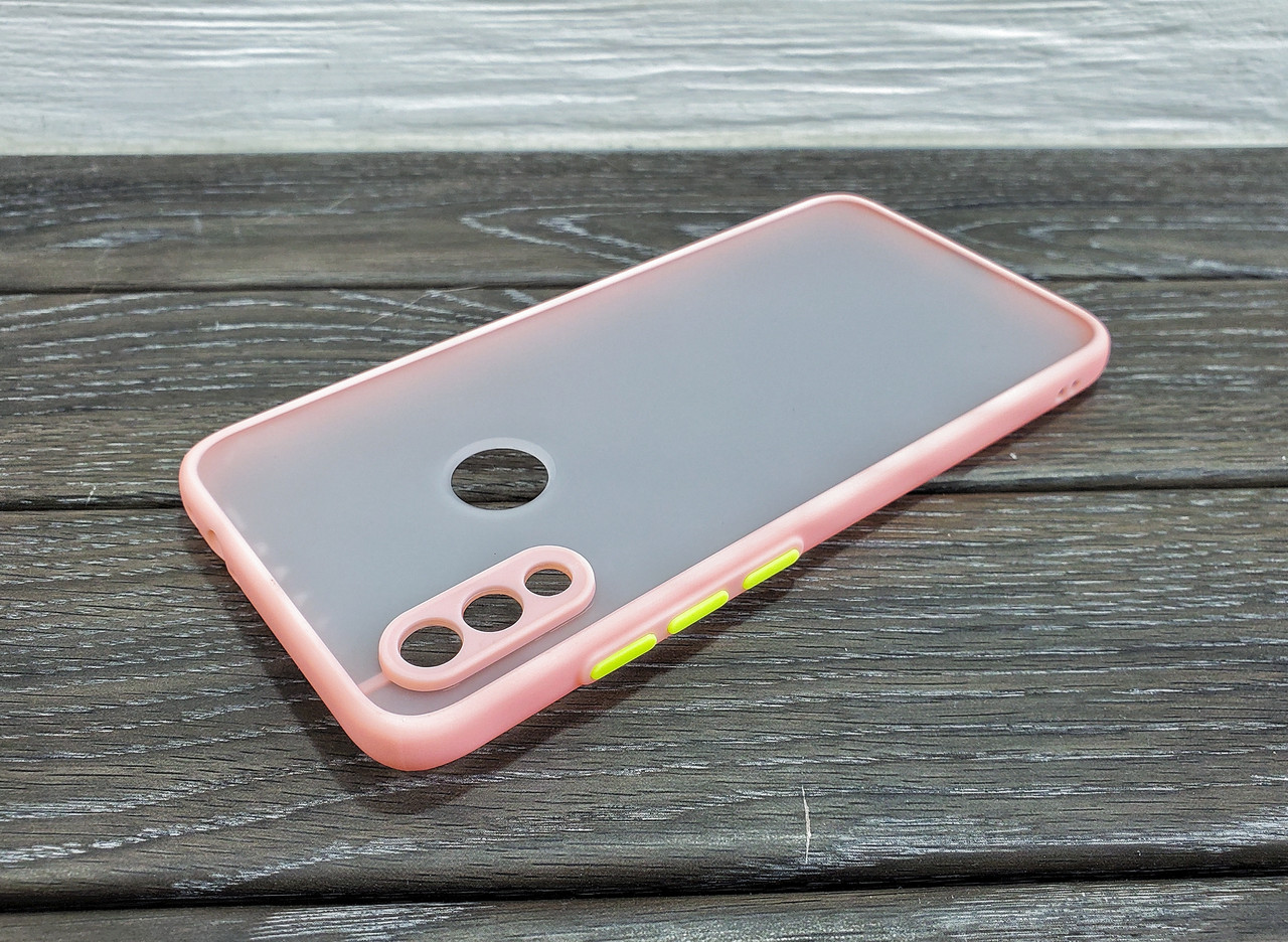 Матовий чохол для Xiaomi Redmi Note 7 рожевий протиударний захист камери