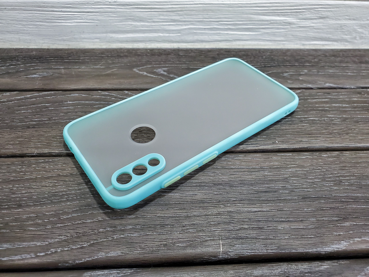 Матовий чохол для Xiaomi Redmi Note 7 бірюзовий протиударний захист камери