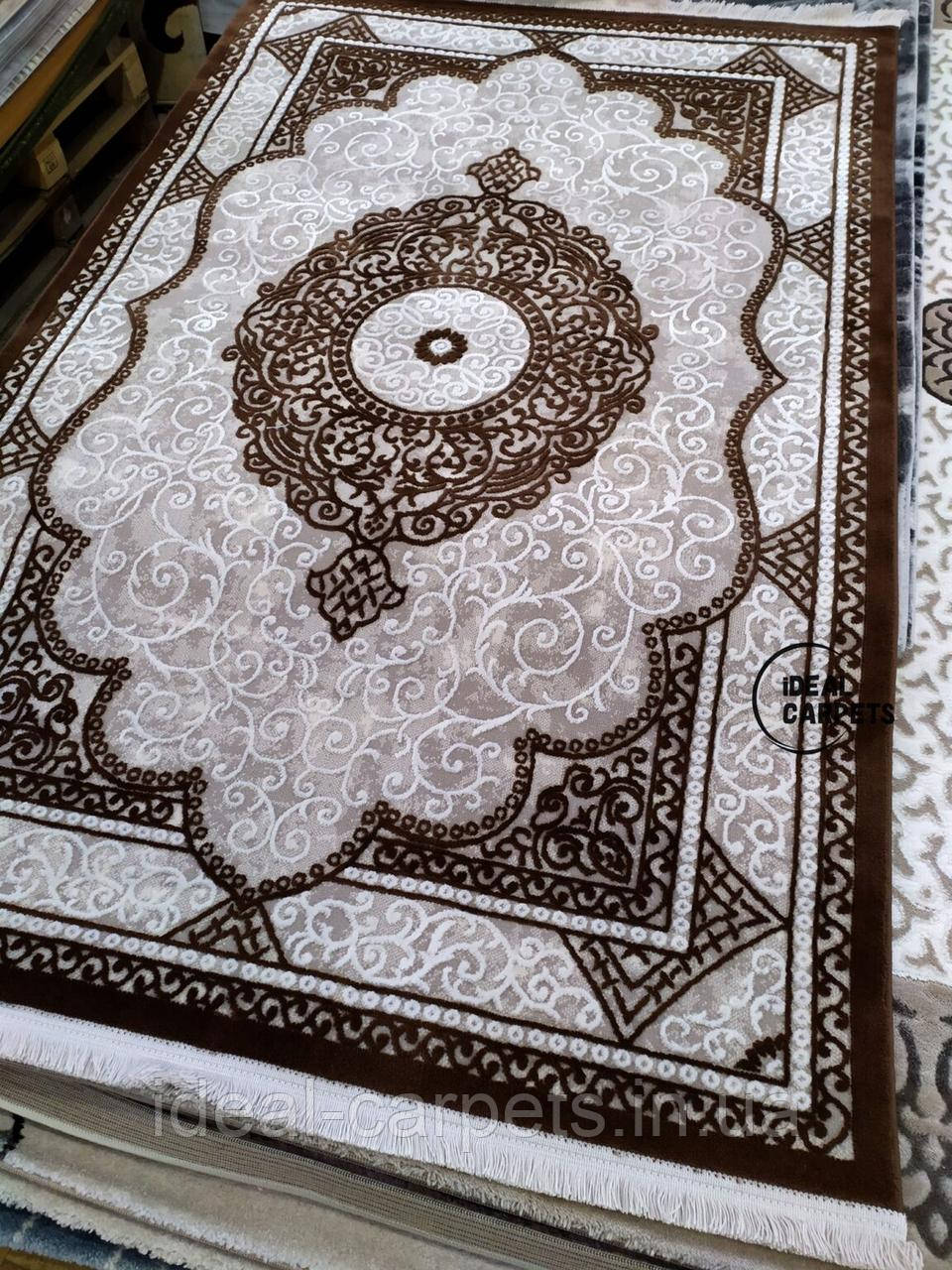 Килим 1.2*1.8м Tempo 135 Ivory 0002 Коричневий, фото 1