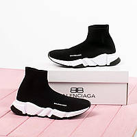 Кроссовки с носком Balenciaga Speed Trainer Black White (Баленсиага Спид Трейнер с носком черно-белые) 36