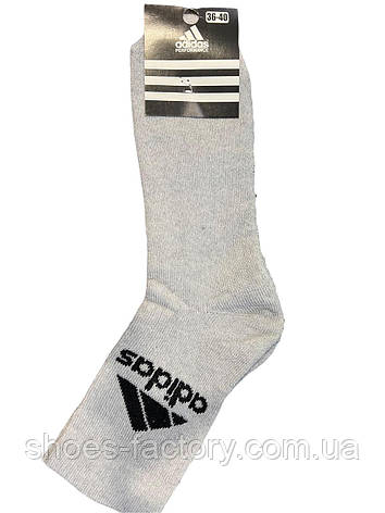 Жіночі махрові шкарпетки Adidas, Сірі, фото 1