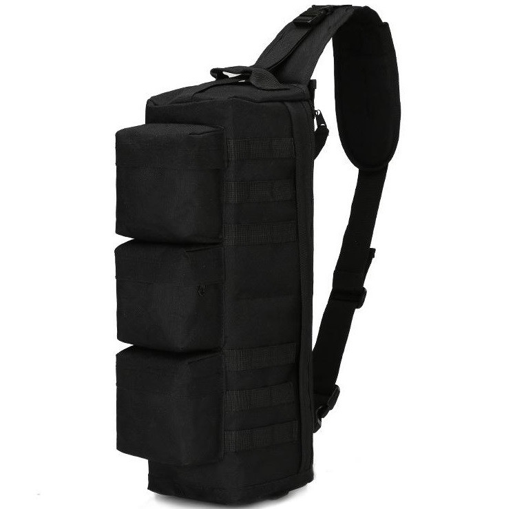 Сумка тактична на плече B11 чорна, 20 л, фото 1