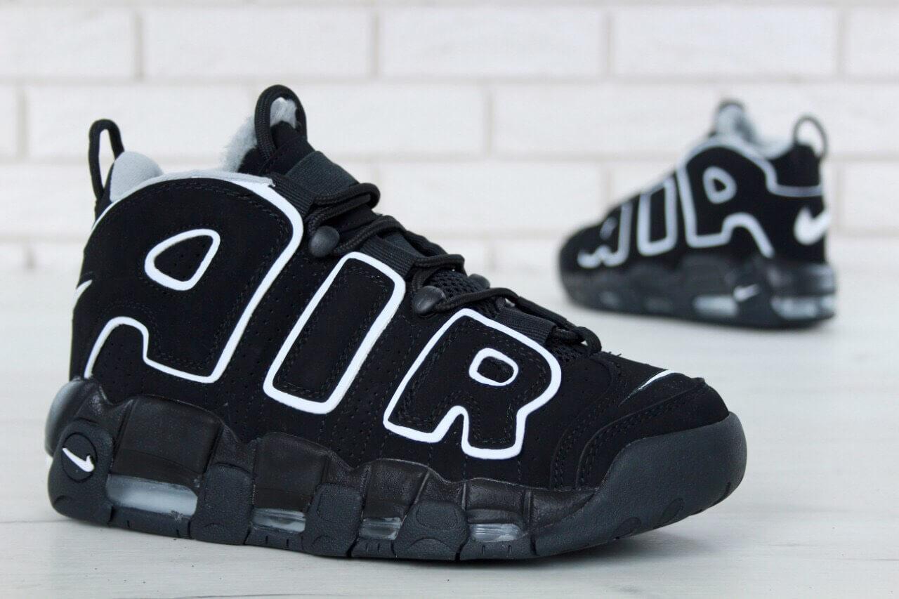 Зимние кроссовки с мехом Air More Uptempo 96 Winter Black White - фото 10 - id-p1561867289