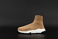 Кроссовки с носком Balenciaga Speed Trainer Brown (Баленсиага Спид Трейнер с носком коричневые) 40