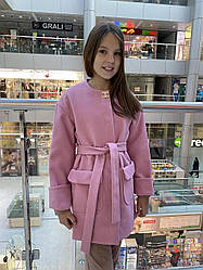 Кашемірове півпальто Шанель (пудра), 128-156 зріст