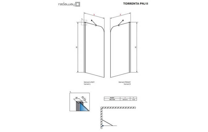 Шторка для ванни Radaway Torrenta PNJ 150х80 см профіль хром, фото 2