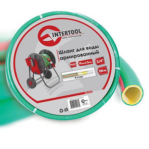 Шланг для води 4-х шаровий 3/4", 100м, армований, PVC INTERTOOL GE-4127