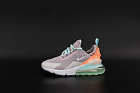 Женские кроссовки Nike Air Max 270 Grey Coral (Женские кроссовки Найк Аир Макс 270 серо-коралловые) 38