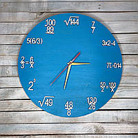 Часы настенные из дерева, подарок учителю математики, часы с формулами