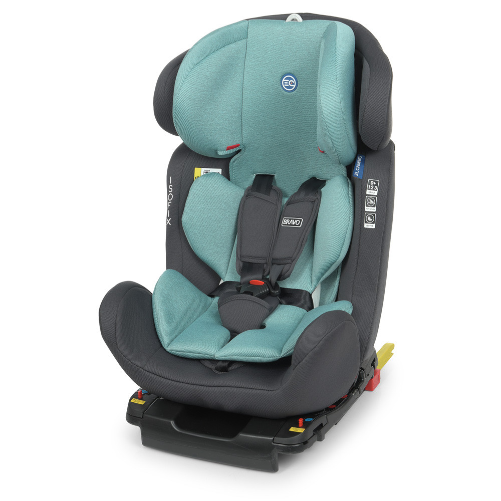 Автокрісло ME 1041 BRAVO ISOFIX Royal Turquoise 5-точкові ремені безпеки Бірюзовий, фото 1