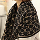 Теплий шарф В стилі G з монограмою Xingyan чорно-бежевий, фото 8