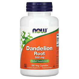 Корінь кульбаби Dandelion Root 500 мг Now Foods 100 капсул