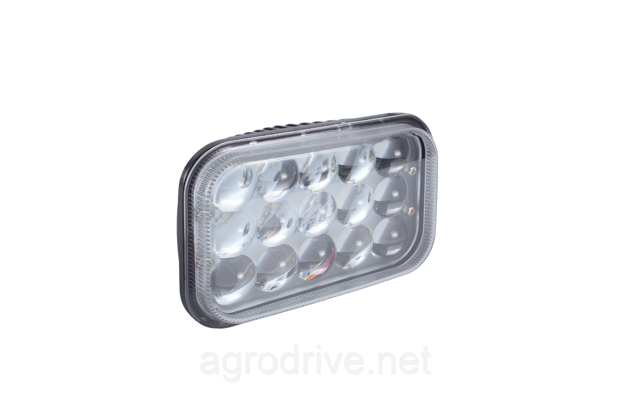 Фара LED прямокутна 45W (15 діодів) 3D лінза (160 мм х 80 мм х 105 мм)