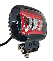 Фара світлодіодна LED протитуманна прямокутна 30 W (3 діоди) red