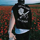 Чорний світшот | кофта з білим логотипом юность беги со мной или от меня, фото 3