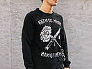 Чорний світшот | кофта з білим логотипом юность беги со мной или от меня, фото 2