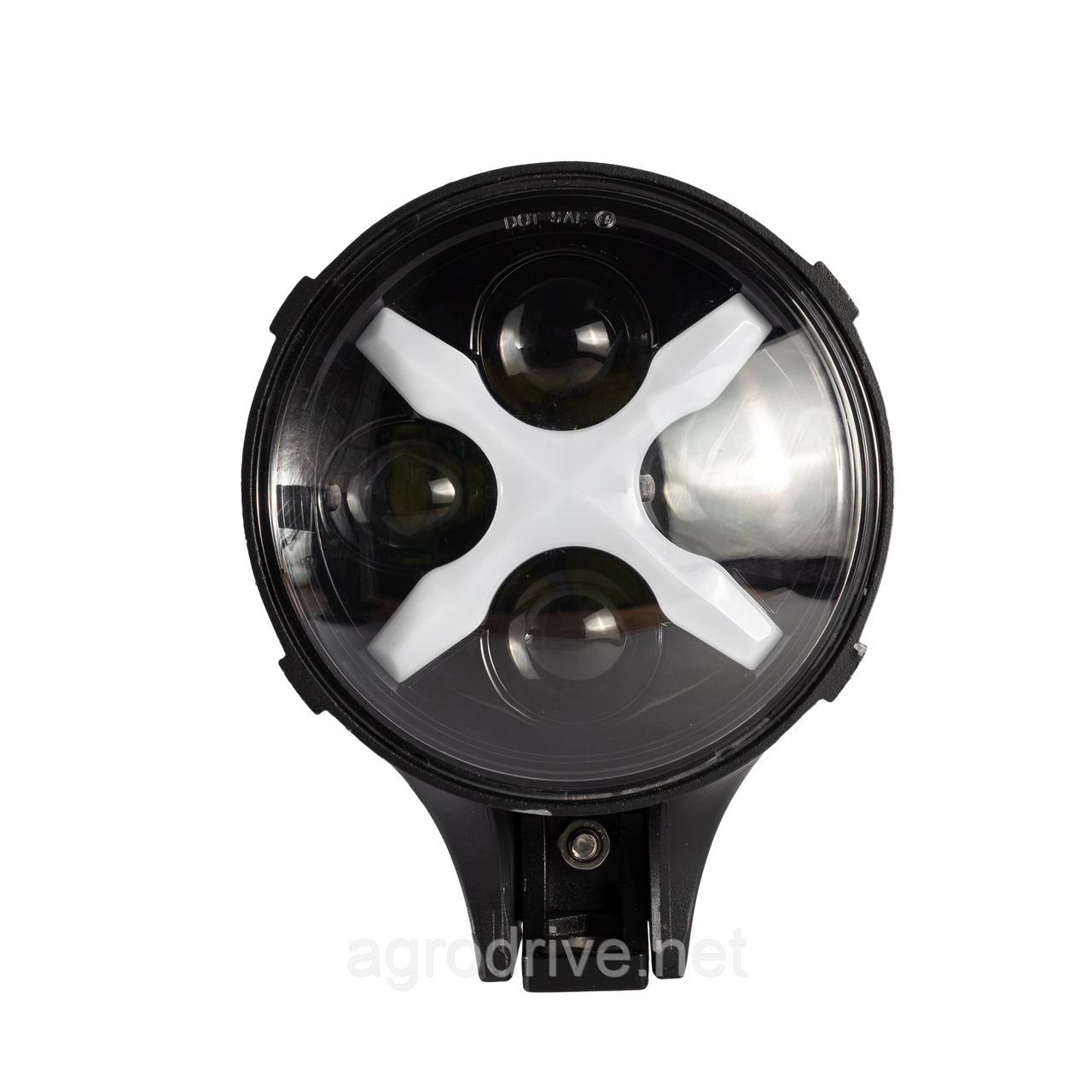 Фара LED кругла 40W 6000К (4 діоди х 15W) + Х-DRL(chip CREE)(19.4 см х 12.1 х 15 см)(ближній + супердальній)