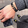Чоловічі браслети з натурального каміння, кам'яні браслети з левом з агату комплект, фото 6