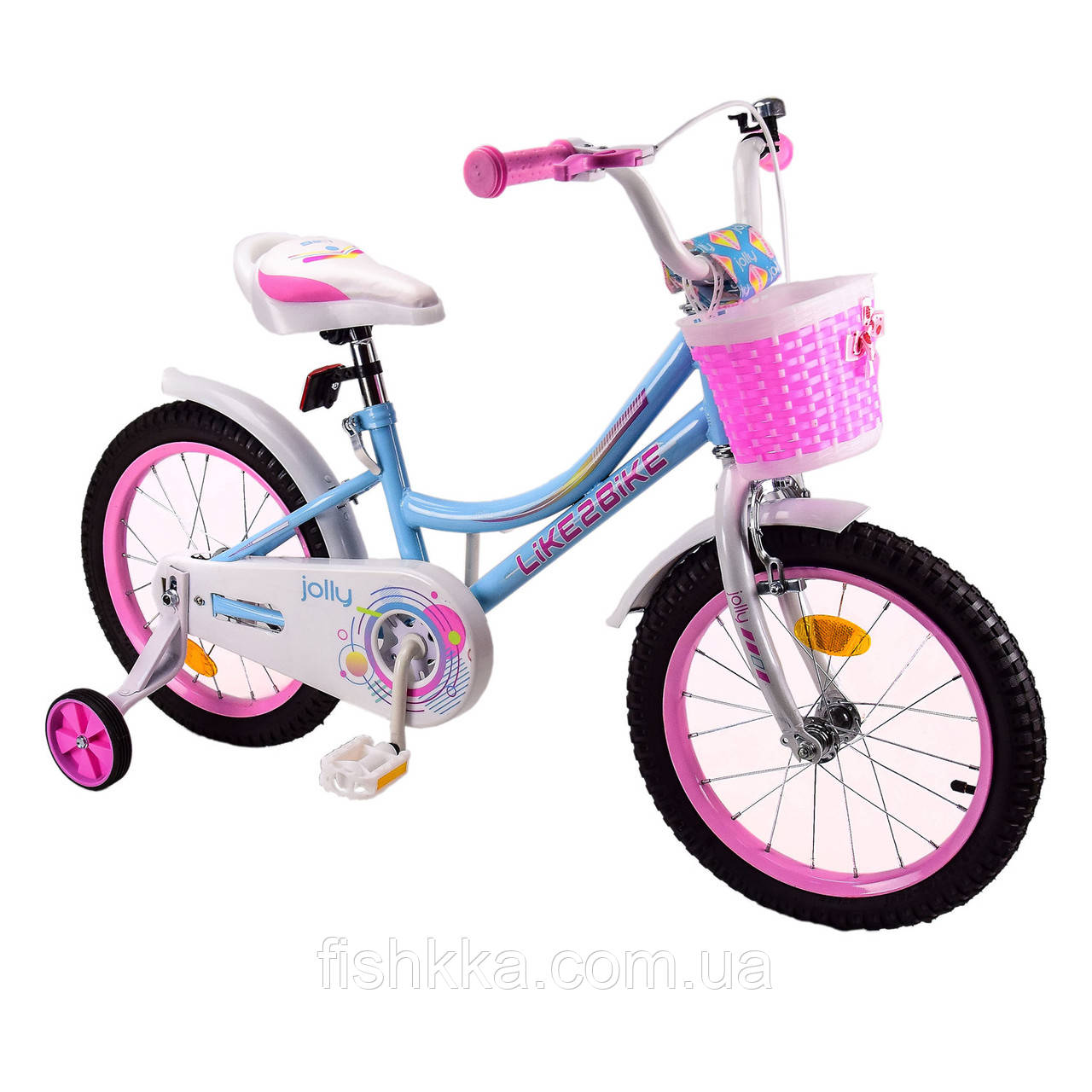 Дитячий велосипед для дівчаток 2-коліщат.14" Like2bike Jolly, блакитний, рама сталь, з дзвінком, руч.гамо