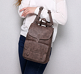 Жіночий рюкзак, сумка-трансформер марсала., фото 8