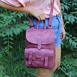 Жіночий рюкзак, сумка-трансформер марсала., фото 4