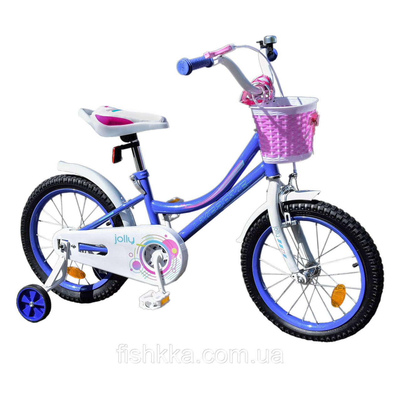 Дитячий велосипед для дівчаток 2-коліщат.14" Like2bike Jolly, фіолетовий, рама сталь, з дзвінком, руч.гамо