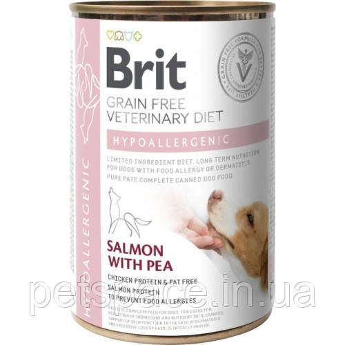 Консерва Brit VD GF Hypoallergenic (Бріт беззернова гіпоалергенна дієта для собак) 400г