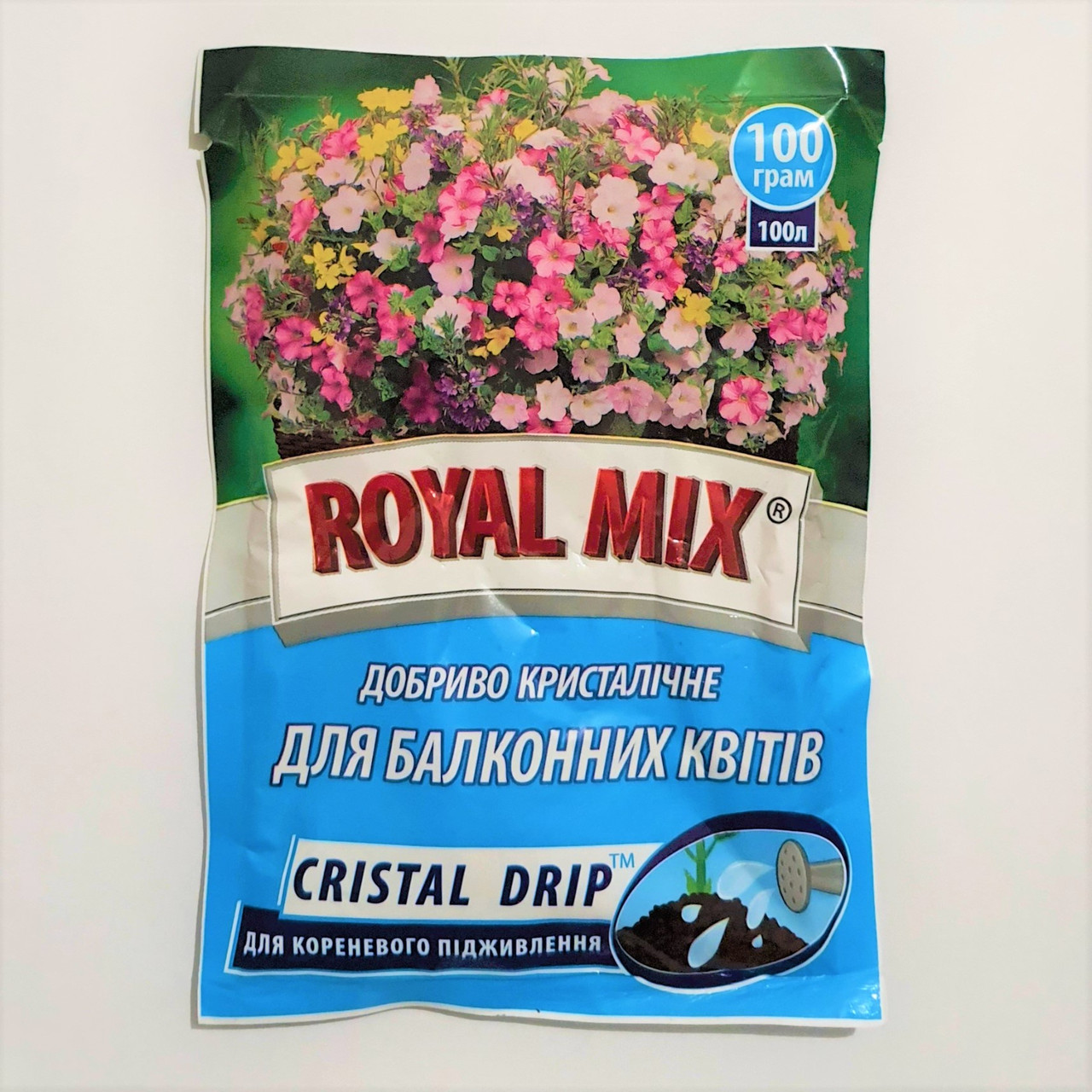 Добриво для балконних квітів "Royal Mix Cristal drip", 100 г